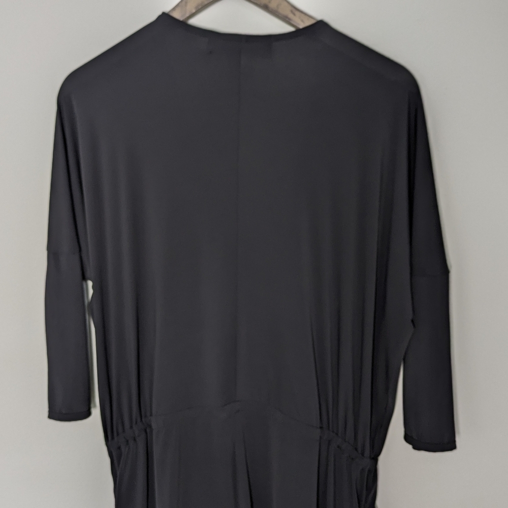 EUC Kardashian Kollection Slinky Soft Stretchy Smooth Wrap Romper Black Sz XL - Picture 5 of 11